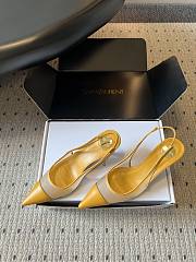 Fortok Saint Laurent Babylone Breteuil Slingback Pumps Yellow 6cm - 2