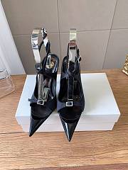 Fortok Saint Laurent Runway Heel Pointed-Toe Black 10cm - 1