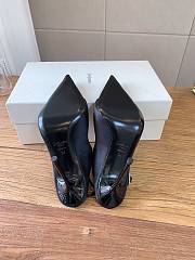 Fortok Saint Laurent Runway Heel Pointed-Toe Black 10cm - 2