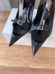 Fortok Saint Laurent Runway Heel Pointed-Toe Black 10cm - 3
