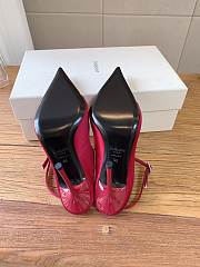 Fortok Saint Laurent Runway Heel Pointed-Toe Burgundy 10cm - 4