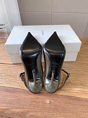 Fortok Saint Laurent Runway Heel Pointed-Toe Olive Green 10cm - 6