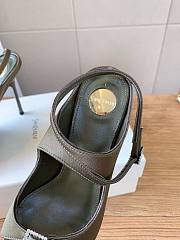 Fortok Saint Laurent Runway Heel Pointed-Toe Olive Green 10cm - 2