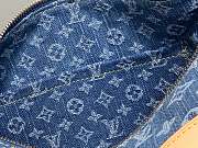 Fortok Louis Vuitton Cruiser Toiletry Bag Blue Monogram Denim 22*13.5*12Cm - 4