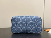 Fortok Louis Vuitton Cruiser Toiletry Bag Blue Monogram Denim 22*13.5*12Cm - 2