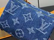 Fortok Louis Vuitton Trousse Speedy Pouch Blue Monogram Denim 11*7.5*6Cm - 4