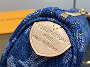 Fortok Louis Vuitton Trousse Speedy Pouch Blue Monogram Denim 11*7.5*6Cm - 2