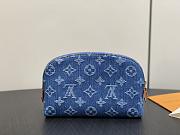 Fortok Louis Vuitton Pochette Cosmétique Blue Monogram Denim 19*12*6Cm  - 6