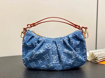 Fortok Louis Vuitton Pochette Valley Bag Blue Monogram Denim 21*15*7Cm