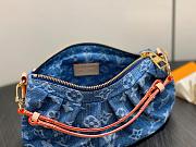 Fortok Louis Vuitton Pochette Valley Bag Blue Monogram Denim 21*15*7Cm - 5