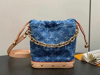 Fortok Louis Vuitton Noé Bag Blue Monogram Denim 20.5*17.5*8.8Cm