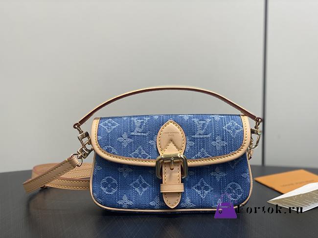 Fortok Louis Vuitton Nano Diane Blue Monogram Denim 19*10.5*6Cm - 1