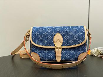 Fortok Louis Vuitton Diane Blue Monogram Denim 25*9*15Cm