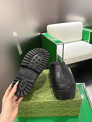 Fortok Gucci Rubber Monogram GG Platform Slide Clogs Black 5cm - 6