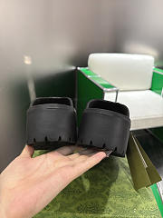 Fortok Gucci Rubber Monogram GG Platform Slide Clogs Black 5cm - 4