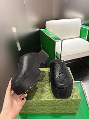 Fortok Gucci Rubber Monogram GG Platform Slide Clogs Black 5cm - 3