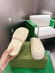 Fortok Gucci Rubber Monogram GG Platform Slide Clogs White 5cm - 6