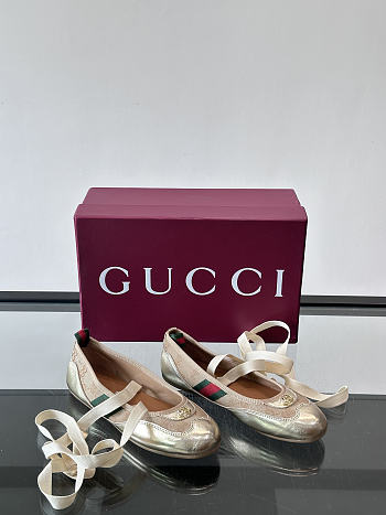 Fortok Gucci Shift Ballerinas Beige