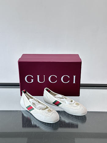 Fortok Gucci Shift Ballerinas White
