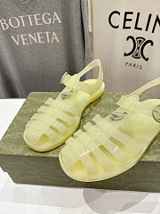 Fortok Gucci Fisherman Rubber Sandals Yellow Tiger Hardware - 6