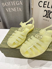 Fortok Gucci Fisherman Rubber Sandals Yellow Double G - 6
