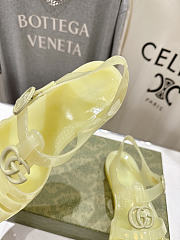 Fortok Gucci Fisherman Rubber Sandals Yellow Double G - 5