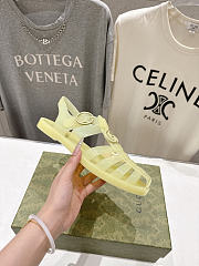 Fortok Gucci Fisherman Rubber Sandals Yellow Double G - 3