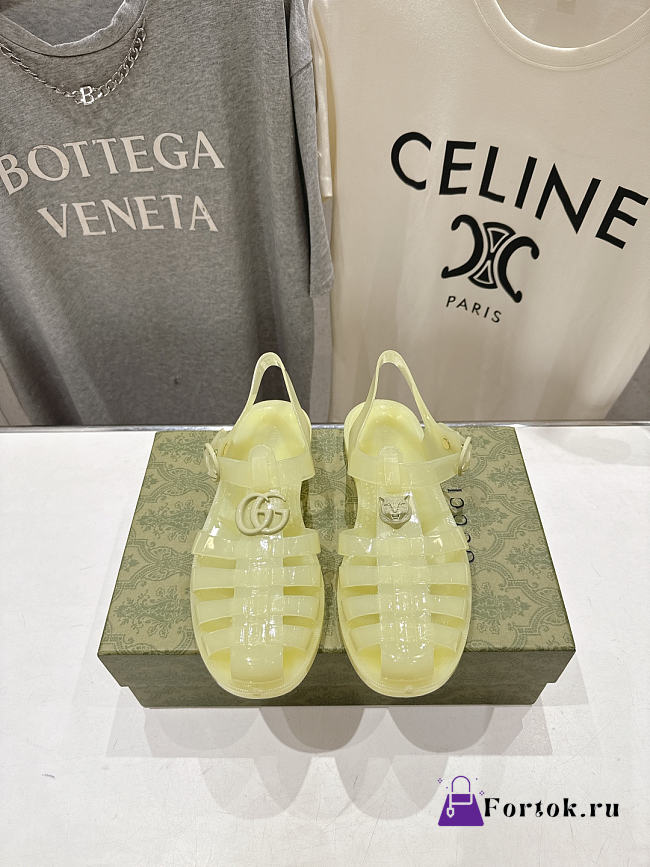 Fortok Gucci Fisherman Rubber Sandals Yellow - 1