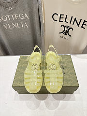 Fortok Gucci Fisherman Rubber Sandals Yellow Double G - 1