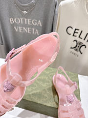 Fortok Gucci Fisherman Rubber Sandals Pink Tiger Hardware - 6