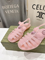 Fortok Gucci Fisherman Rubber Sandals Pink Tiger Hardware - 5