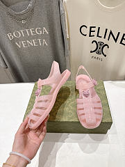 Fortok Gucci Fisherman Rubber Sandals Pink Tiger Hardware - 4