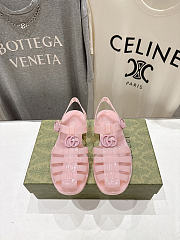 Fortok Gucci Fisherman Rubber Sandals Pink Double G - 1