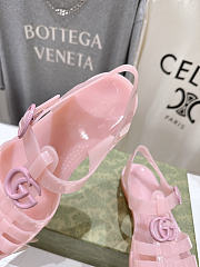 Fortok Gucci Fisherman Rubber Sandals Pink Double G - 5