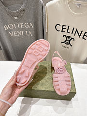 Fortok Gucci Fisherman Rubber Sandals Pink Double G - 3