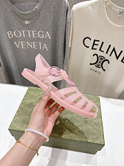 Fortok Gucci Fisherman Rubber Sandals Pink Double G - 4