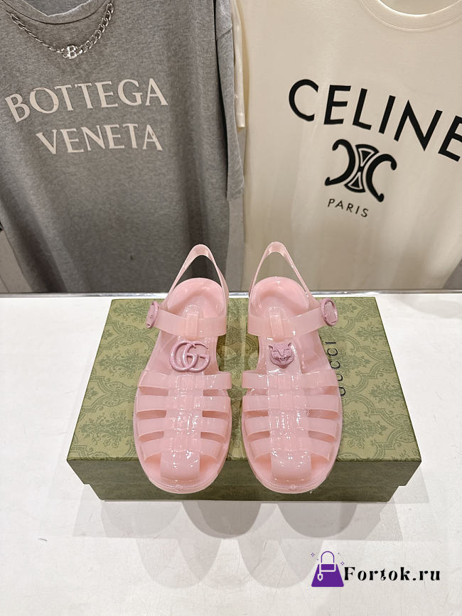 Fortok Gucci Fisherman Rubber Sandals Pink - 1
