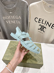 Fortok Gucci Fisherman Rubber Sandals Blue Tiger Hardware - 4