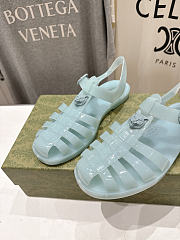 Fortok Gucci Fisherman Rubber Sandals Blue Tiger Hardware - 3