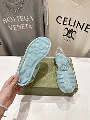 Fortok Gucci Fisherman Rubber Sandals Blue Double G - 2