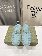 Fortok Gucci Fisherman Rubber Sandals Blue - 1