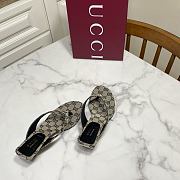 Fortok Gucci Vittoria Thong Sandals GG Canvas 5.5cm - 4