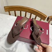 Fortok Gucci Vittoria Thong Sandals Brown GG Canvas 5.5cm - 4
