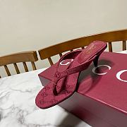 Fortok Gucci Vittoria Thong Sandals Burgundy GG Canvas 5.5cm - 5