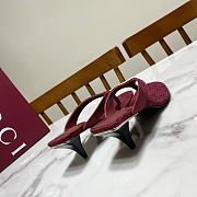 Fortok Gucci Vittoria Thong Sandals Burgundy GG Canvas 5.5cm - 3