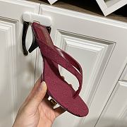 Fortok Gucci Vittoria Thong Sandals Burgundy GG Canvas 5.5cm - 2