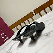 Fortok Gucci Vittoria Thong Sandals Black Leather 5.5cm - 6