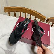 Fortok Gucci Vittoria Thong Sandals Black Leather 5.5cm - 4