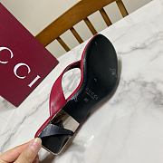 Fortok Gucci Vittoria Thong Sandals Burgundy Leather 5.5cm - 6
