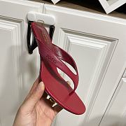 Fortok Gucci Vittoria Thong Sandals Burgundy Leather 5.5cm - 5